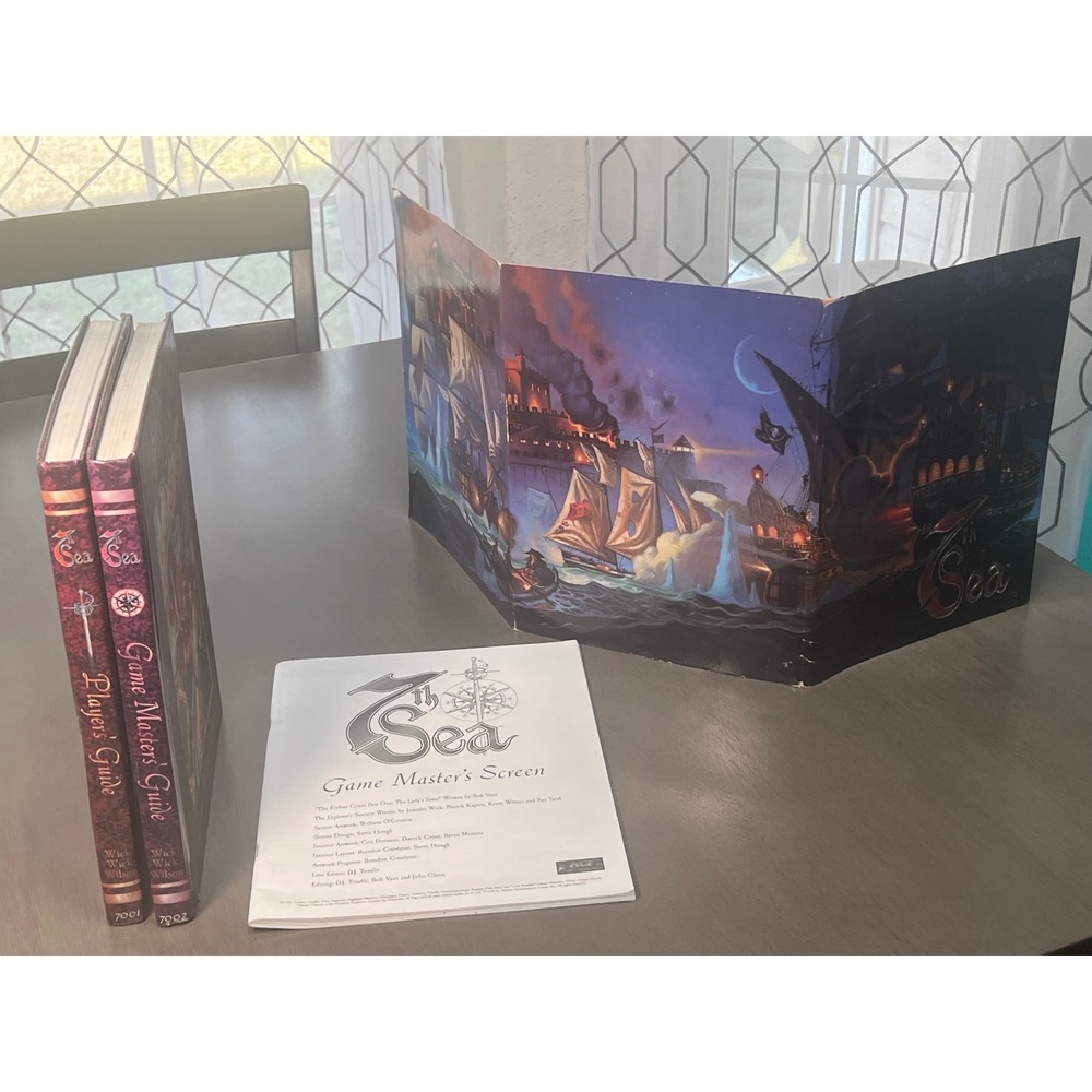 7th Sea RPG Core Rulebook Set Players Guide Game Masters Guide and Screen AEG